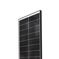 Close-up of solar panel top corner showing cell grid and glass texture