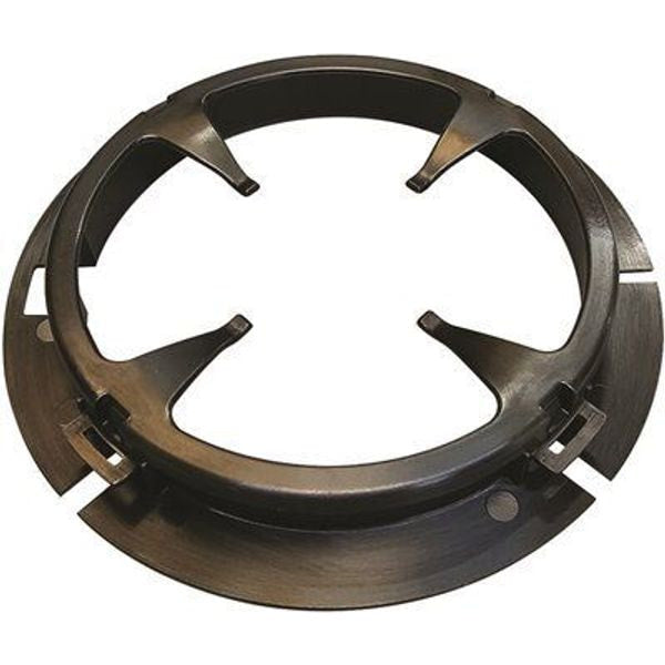 Black circular mounting collar with four inward-facing retention prongs and slotted rim