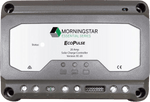 Front view of Morningstar EcoPulse 20A PWM solar controller showing status LEDs and terminals