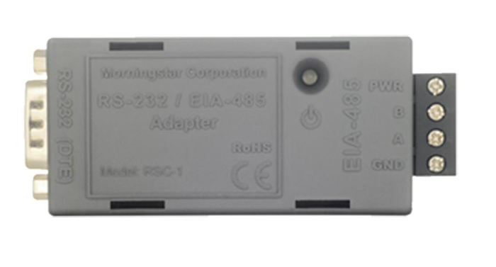 Morningstar RS-232 to EIA-485 adapter with DB9 port and screw terminal block