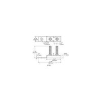 Technical dimensional drawing showing length, width and height measurements in millimetres