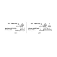 Installation diagram illustrating fuse block mounting on a battery stud and cable connection order
