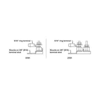 Schematic diagram illustrating mounting assembly on a battery terminal stud