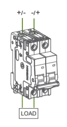 Wiring diagram showing non-polarised input options and load output orientation