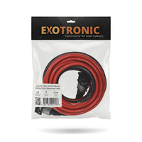 Exotronic extension lead in retail packaging with specification label and header card