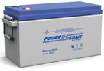 Power-Sonic 12V 268Ah AGM deep cycle battery with blue lid and heavy-duty rope handles