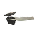 Grey plastic rocker switch removal tool prying a black rocker cover off a switch base
