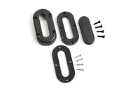 Component parts of the multi cable seal including top cover, base, bung, gasket and hardware
