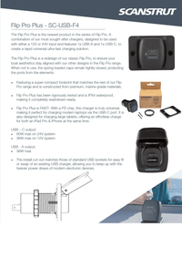 Feature sheet for Scanstrut Flip Pro Plus with power specifications