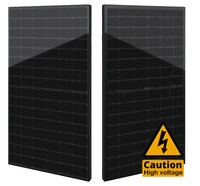 Front and back views of Seraphim 475W bifacial solar panel showing cells and junction boxes