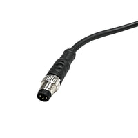 4-pin male data cable connector with metal locking ring and integrated strain relief