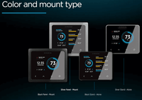 Comparison of Simarine Pico battery monitor in black and silver finishes with panel and standalone mount options