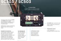 Infographic of Simarine active digital shunt highlighting current monitoring and sensor inputs
