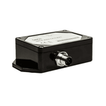 Perspective view of black Simarine SN01 NMEA 2000 Gateway with threaded male connector