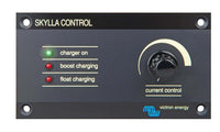 Victron Skylla remote control panel with current adjustment dial and status LEDs