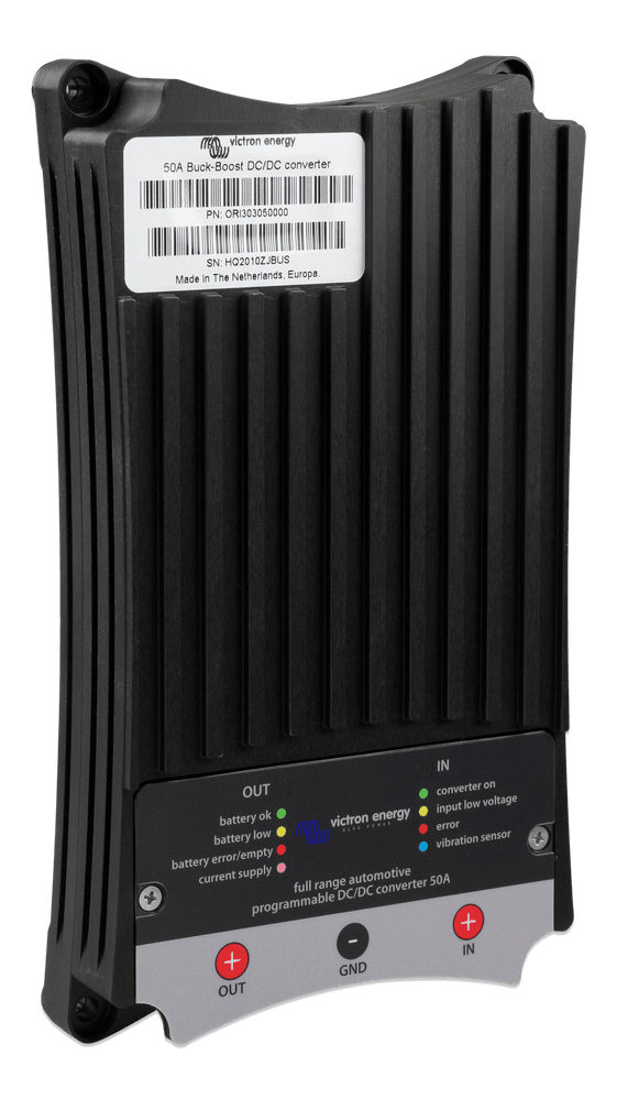 Perspective view of the DC-DC converter highlighting the slim 30mm profile