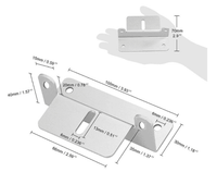 Technical drawing of silver bracket dimensions showing 100mm length, 70mm height and slot positioning