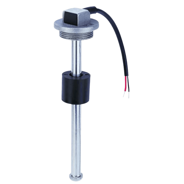 Stainless steel 350mm tank level sensor with sliding float and 1-1/4 inch BSP threaded head