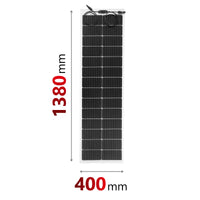 Dimensions of Sunman narrow solar panel showing 1380mm height and 400mm width
