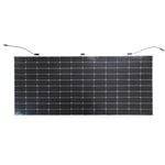 Front view of Sunman eArc 430W flexible solar panel with visible solar cells and triple junction boxes