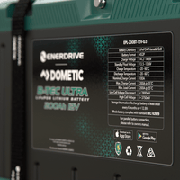 Detailed specification label on the Enerdrive B-TEC Ultra lithium battery
