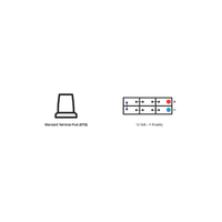 Technical diagram showing Standard Terminal Post profile and F Polarity cell layout