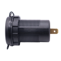 Side profile of flush mount socket body showing threaded housing and rear connection terminals