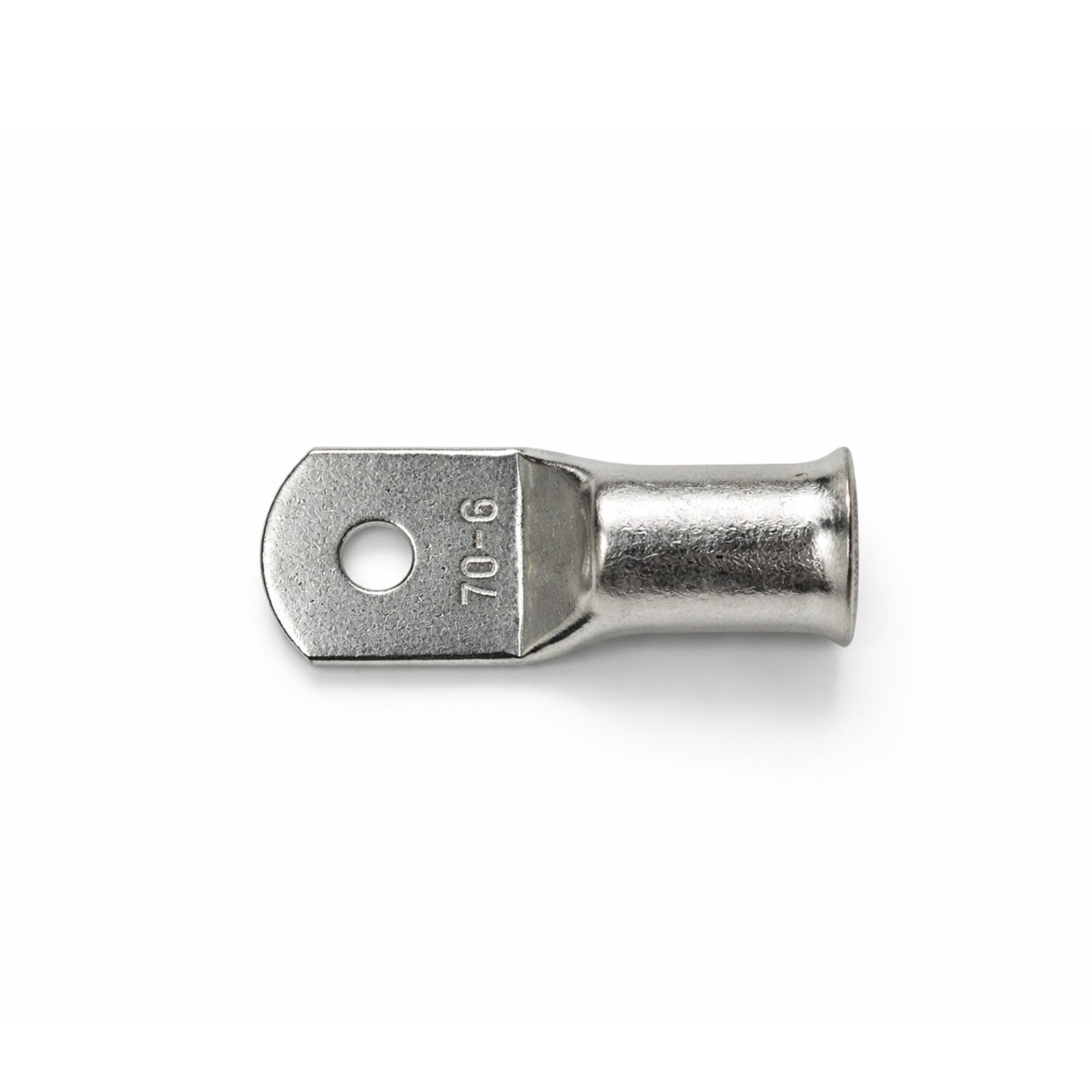 Sealed bag of ten 70mm² tinned copper bellmouth lugs with M6 stud hole label