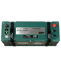 Top view of waterproof lithium battery control panel and terminals