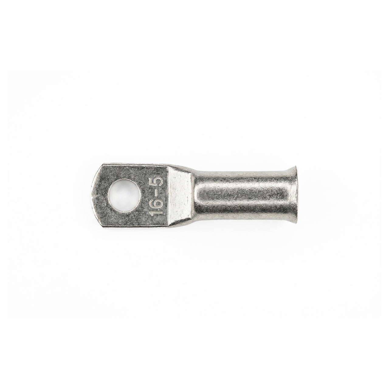 Top-down view of 16mm² M5 copper lug with size identification markings