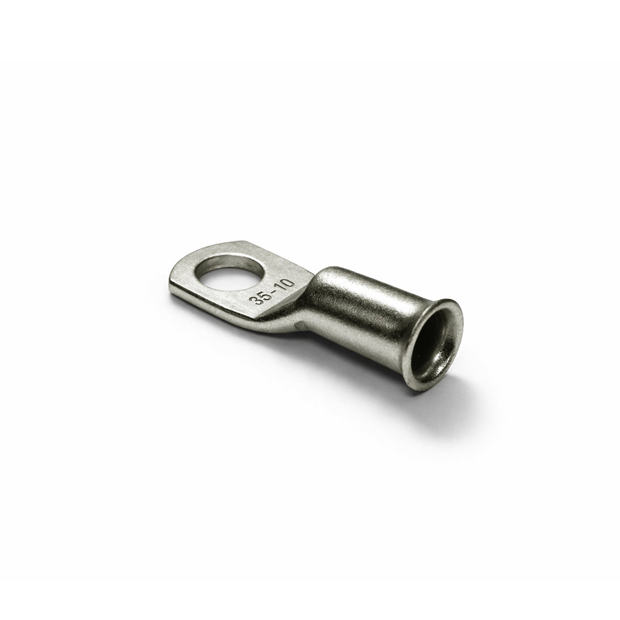 Top-down view of 35mm² M10 copper lug with size identification markings