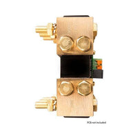 Top-down view of DC shunt showing 6000A and 50mV ratings marked on brass blocks