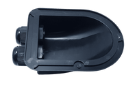 Underside of entry cover displaying perimeter bonding flange and internal locking nuts