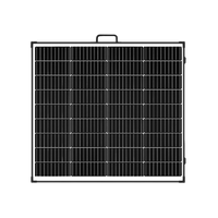 Unfolded 200W solar panel showing monocrystalline cells and black frame