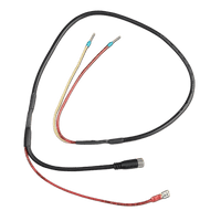 Alternator control cable with pre-terminated wire ferrules, a barrel connector, and a red ring terminal