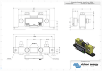 Dimension drawing of the 1000A SmartShunt with measurements in millimetres