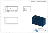 Dimensional drawing of Victron 100Ah Smart battery showing measurements in millimetres