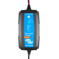 Front view of Victron 12V 10A Blue Smart IP65 battery charger unit
