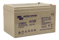 Angled front view of the grey Victron 12V 14Ah AGM battery case