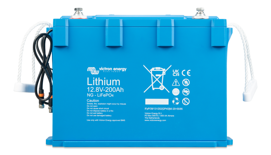 Front view of Victron 12V 200Ah Smart NG lithium battery