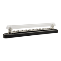 150A busbar with clear protective cover, 20 terminal screws and two main studs