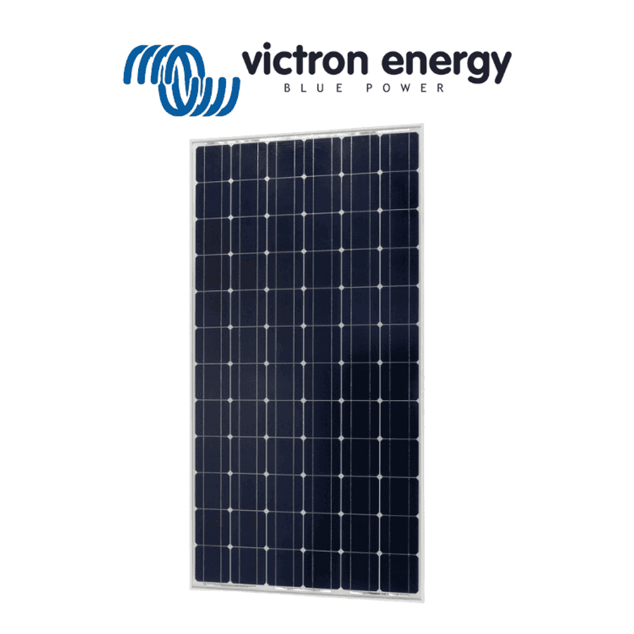 Victron monocrystalline solar panel with dark cells and silver aluminium frame