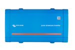 Top view of the blue steel and plastic enclosure for a 24V 800VA pure sine wave inverter
