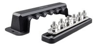 250A busbar with 6 stainless steel terminal studs and black protective cover
