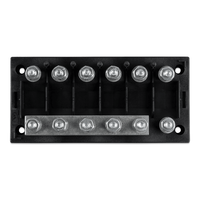 Top-down technical view of 6-way fuse holder base and electrical terminals