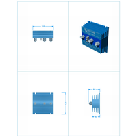 Dimensional drawing of the battery isolator showing height, width, and depth measurements