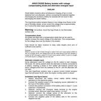 Technical installation instructions for Victron Argodiode battery isolator