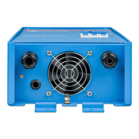 Bottom view of the autotransformer showing cooling fan, cable entries and earth stud