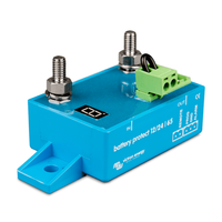Angled view of Battery Protect showing status display and blue potted housing