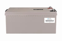 Rear perspective of the battery with product serial number and model identification sticker